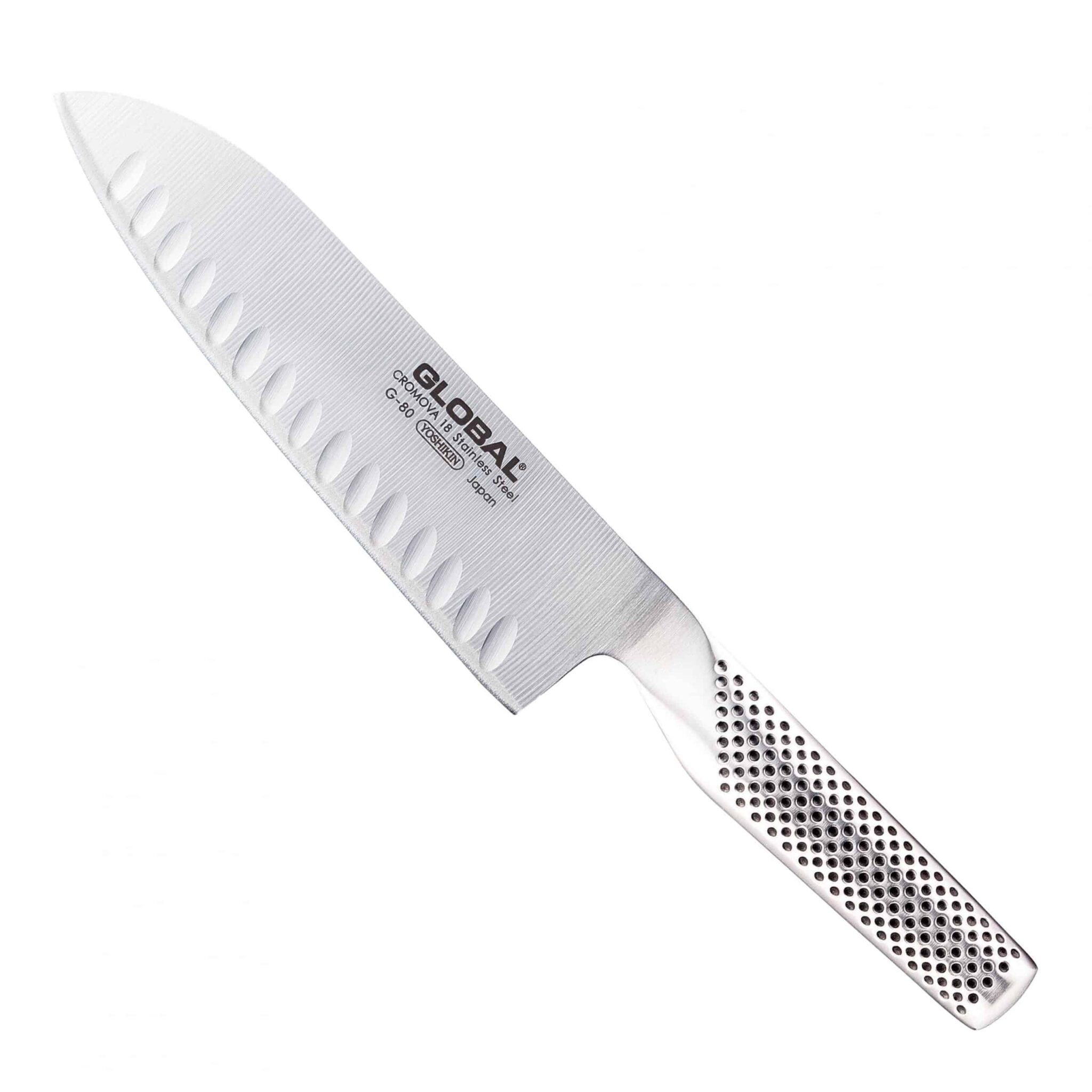 Global G-80 Coltello Santoku alveolato 18 cm