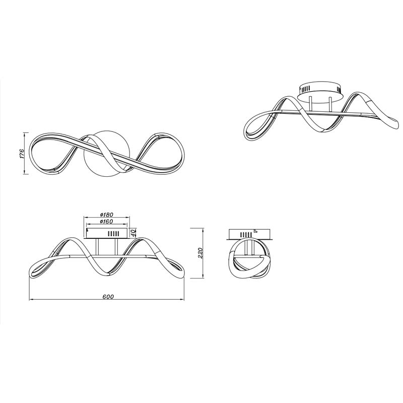 Plafoniera Led PERUGIA 28W dimmerabile – Trio Lighting - immagine 3