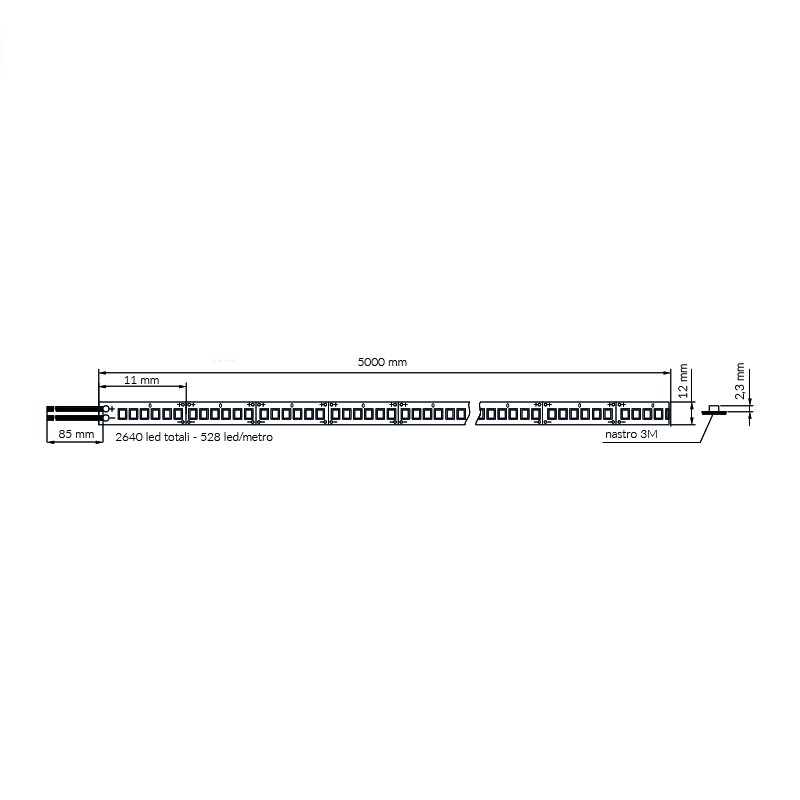 Striscia Led monocolore 30 W/MT 24V sl500 – Ledco - immagine 4