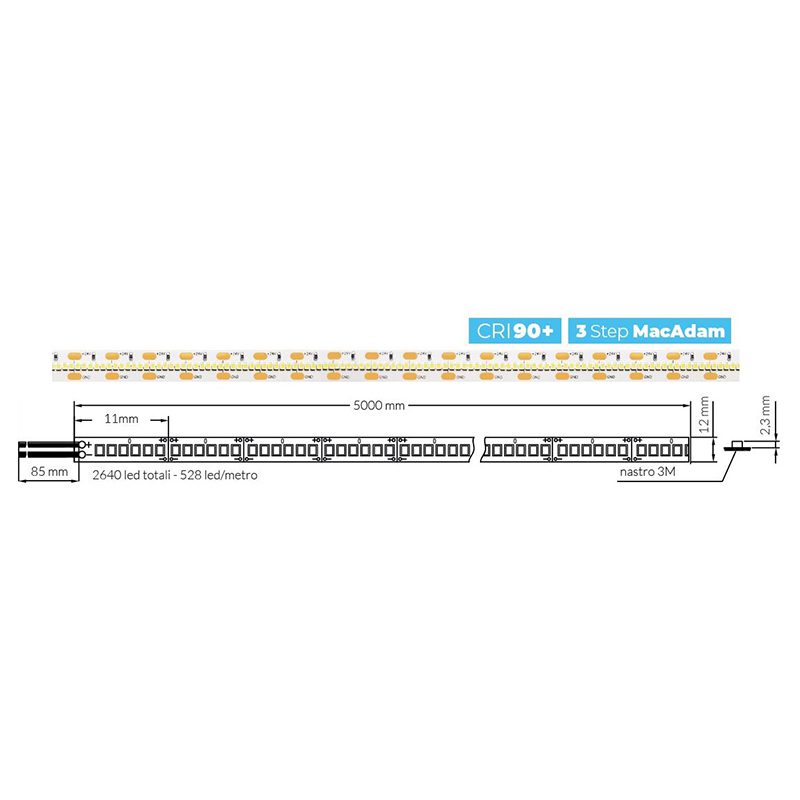 Striscia Led monocolore 30 W/MT 24V sl500 – Ledco - immagine 3