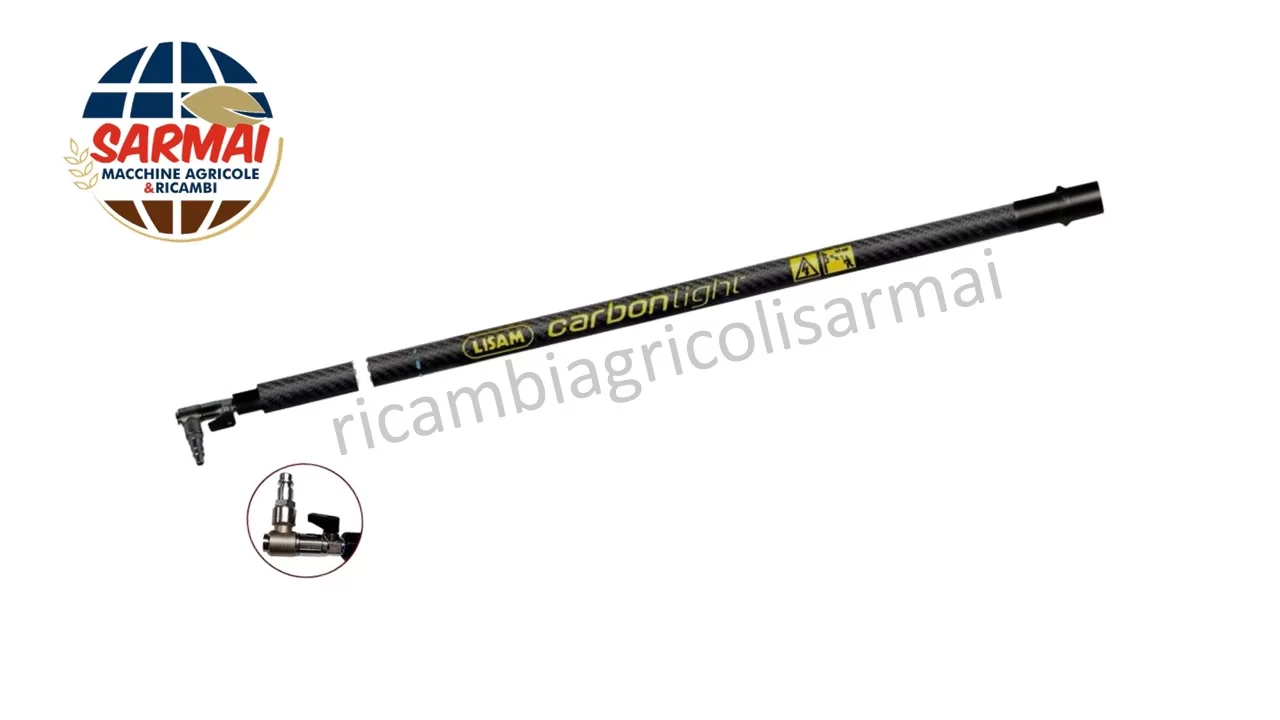 ASTA DI PROLUNGA LISAM CARBON LIGHT da mt.1,00 CON RUBINETTO PER ABBACCHIATORE PNEUMATICO