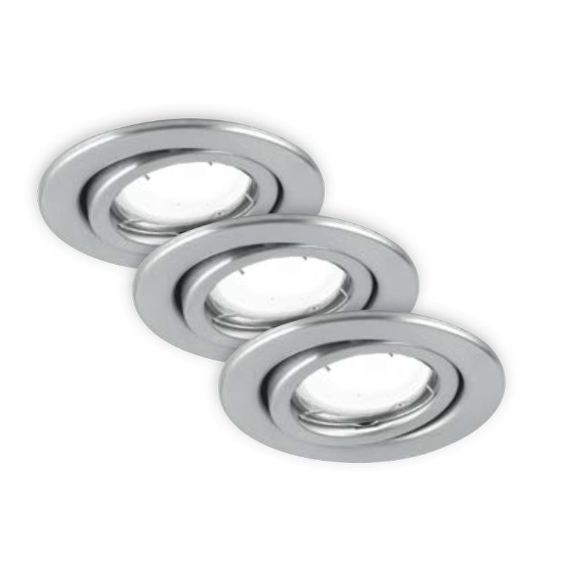 INTEC LIGHT Matrix 3 pezzi porta faretto LED ad incasso rotondo orientabile con lampadina 6W - immagine 2