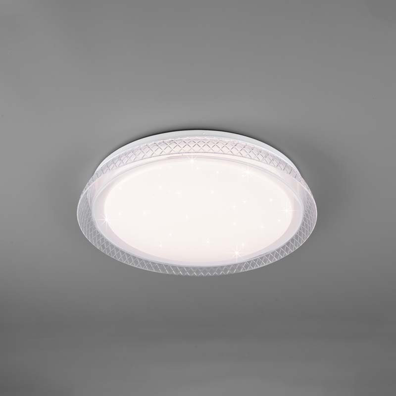Plafoniera Led Heracles diffusore effetto stelle dimmerabile con telecomando 24/15W D. 50/38 cm – Trio lighting - immagine 3