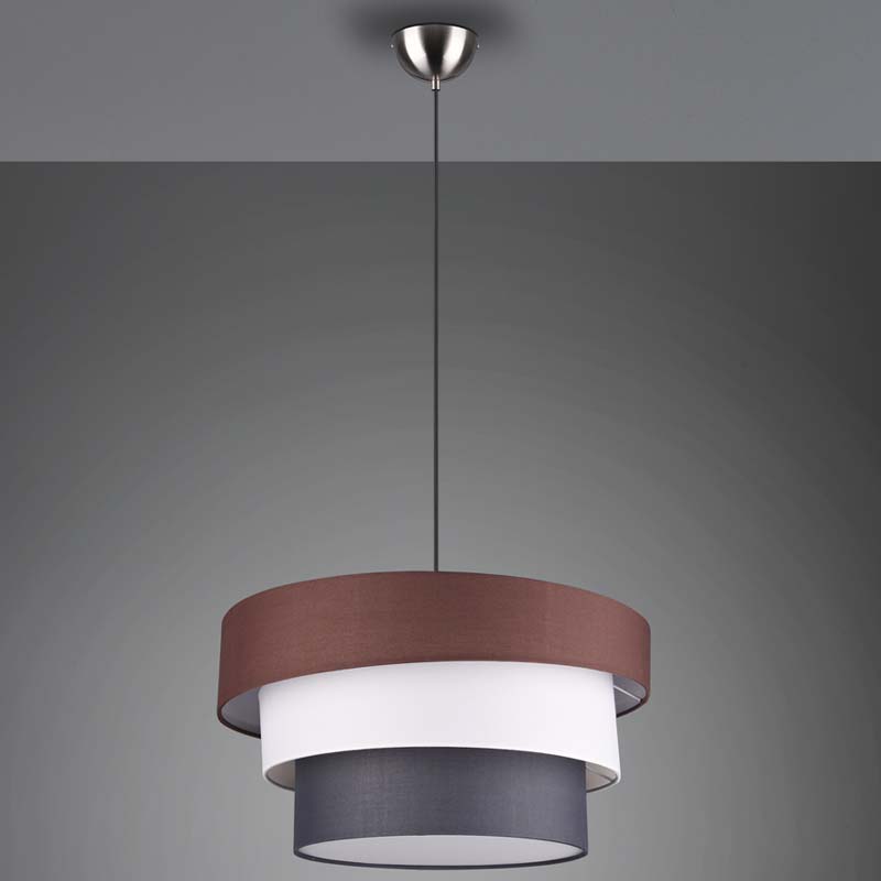 Lampada a sospensione Led Ibis 3 paralumi tondi E27 D. 45 cm- Trio Lighting - immagine 2